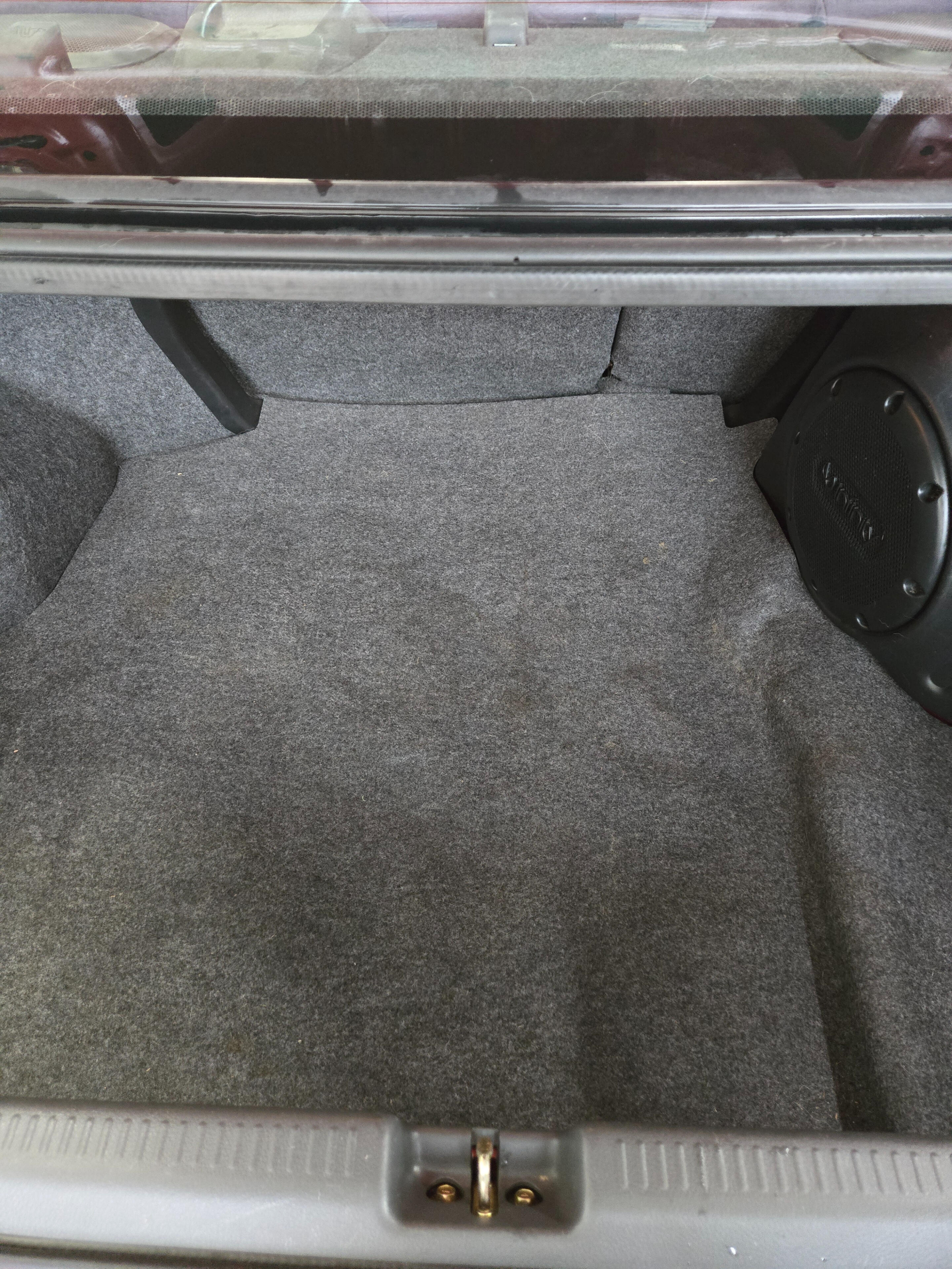 Spotless trunk after deep cleaning, car detailing Calgary.